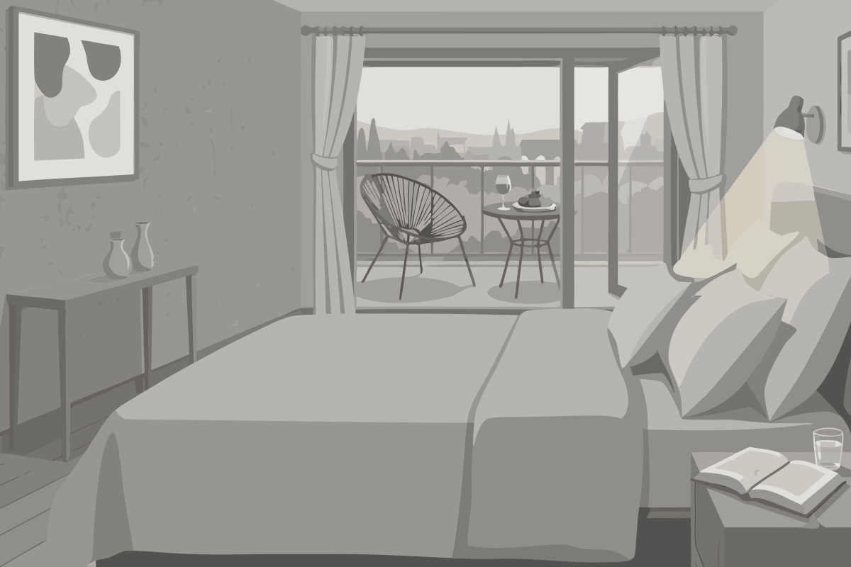 Chambre Double Deluxe - Vue Latérale sur Mer